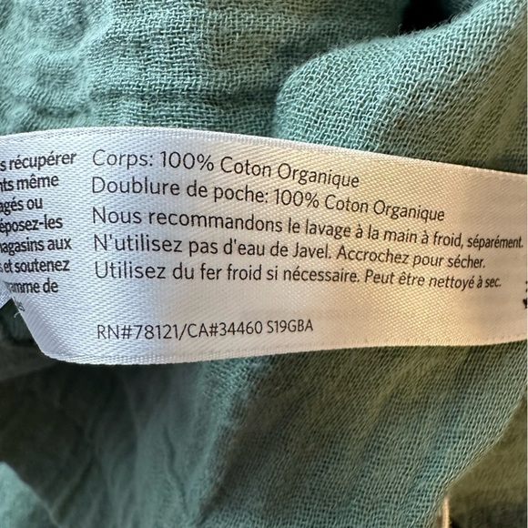 Eileen Fisher Organic Cotton Lofty Gauze Culottes Nori Green size PM - Picture 4 of 12